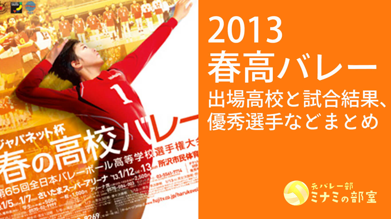 〈2013春高バレー〉第65回の出場高校や試合結果、優秀選手のまとめ